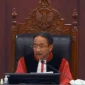 TANGKAPAN LAYAR: Ketua Mahkamah Konstitusi (MK) Suhartoyo saat menjalankan persidangan Hasil Pemilihan Umum (PHPU). (ist/TELITI) 