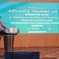 MENGURAI: Kepala Lembaga Administrasi Negara Republik Indonesia (LAN RI), Dr. Muhammad Taufiq, DEA berbicara saat menjadi keynote speech di acara advance training (LK III), tingkat nasional yang digelar oleh Badko HMI Jatim di Gedung BPSDM Jatim, Surabaya, Jum'at (14/02). (BADKO HMI JATIM/TELITI) 