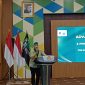 BICARA: Ketua Umum Badan Koordinasi Himpunan Mahasiswa Islam (Badko HMI) Jawa Timur, M Yusfan Firdaus saat memberikan sambutan di acara advance training (LK III), Jum'at (14/02) di Gedung BPSDM Jatim.